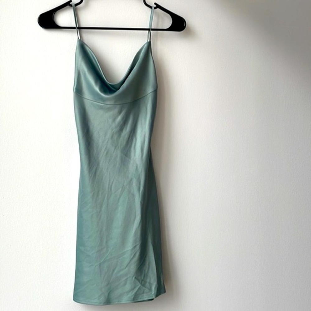 OAK+FORT Cowl Neck Satin Dress